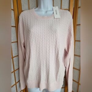NWT WOMENS CALVIN KLEIN BALLET SLIPPER COLOR POLYESTER PULLOVER SWEATER MEDIUM